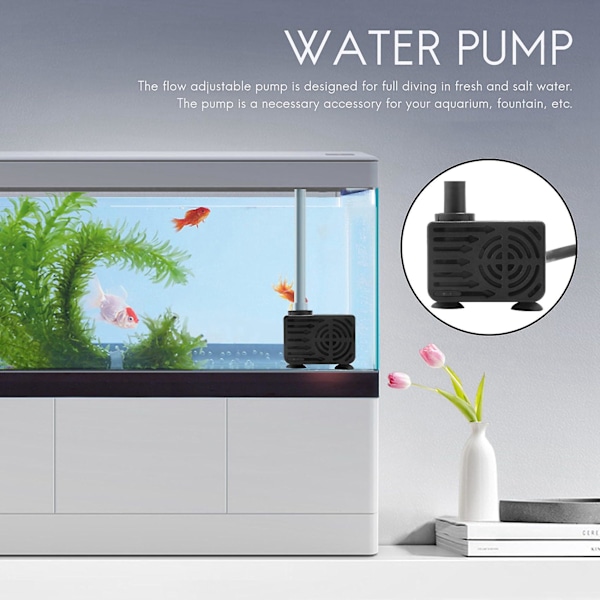 TS-Ac 220-240v 5w Dränkbar Vattenpump För Akvarium Damm Fontän Eu-kontakt