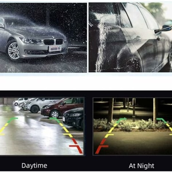 TS Backkamera för Bil, 12 LED Mörkerseende Vattentät Vidvinkel 170° för Backhjälp och Parkeringshjälp