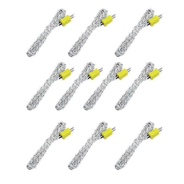 10 stk. 3 meter K Type Mini-stik Termoelement Temperaturprobesensor -50-350c Temperatursensor