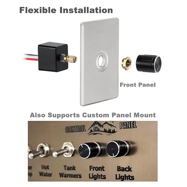 LED Dimmer Bryter 12V DC PWM Dimmer Justerbar Kontroller For Bobil Båt Tilhenger Varebil, For Dimbar LED-lys, Halogen, Glødelampe, Ensfarget