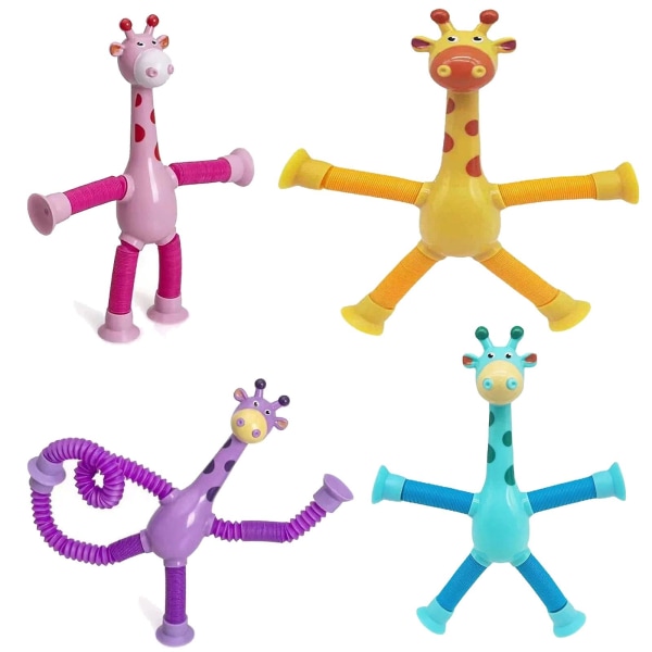 4-i-1 teleskopisk sugkopp giraffleksak Sensoriska leksaker Rolig pedagogisk leksak för barn och vuxna Blue Light