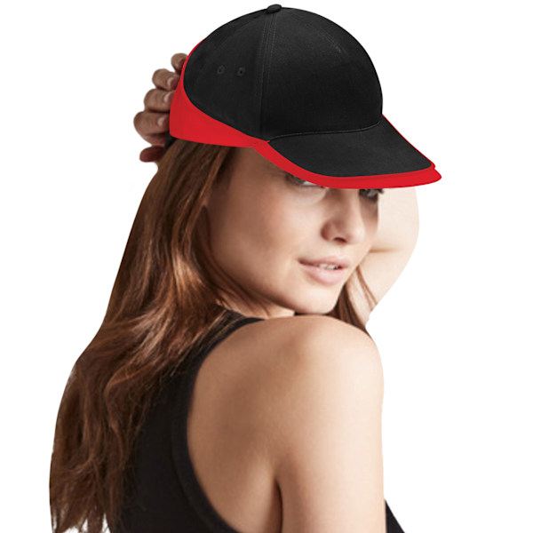 Beechfield Unisex Teamwear Competition Cap Baseball / Hovedbeklædning Sort/Klassisk Rød Black/Classic Red One Size