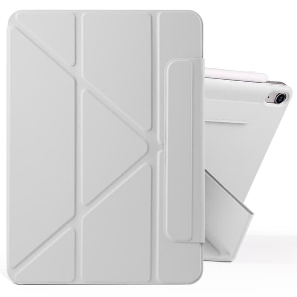 TS-Kunstlærdeksel med stativ og magneter til iPad Air 13 2024 - Grå