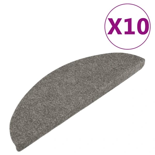 vidaXL Trappetrinnmatter selvklebende 10 stk grå 65x22,5x3,5 cm Grå Grå