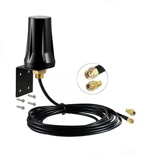 TS-Antenne 4G LTE Eksteriør SMA Hann Mimo 5dBi Omnidireksjonell Ekstern Vanntett for 4G LTE Mobil Ruter Gateway Modem Cellulær Kamera av Se