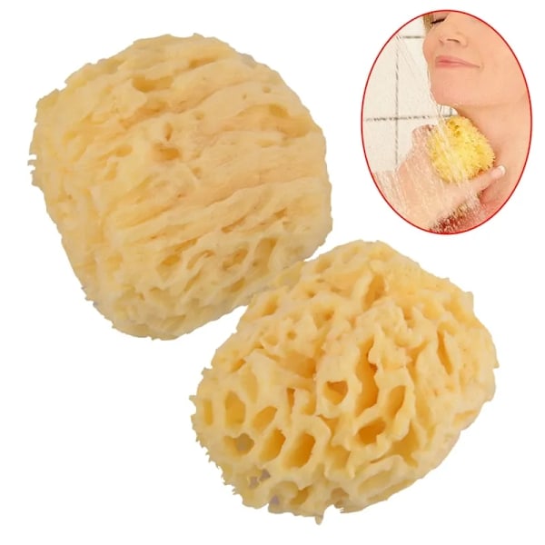 Gul 3.5\"-4\"/4\"-4.5\" Myk Naturlig Havsvamp Bade Kropp Dusj Vask Spa Loofah Ball 210724