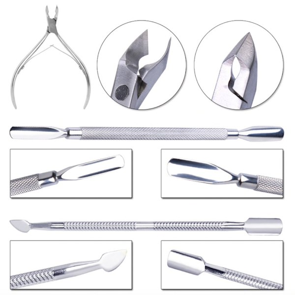 Cuticle kit - Cuticle scissors, cuticle pusher
