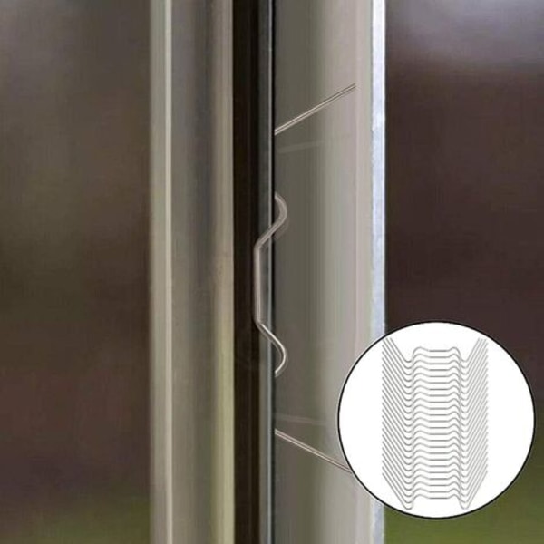 TS-120 stk. fastgørelsesclips til drivhusglas i rustfrit stål (med 60 stk. W-trådclips til drivhusglas og 60 stk. ch-clips)