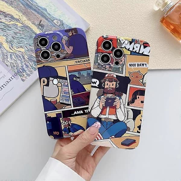 Painted Pattern Precise Hole PC Mobile Phone Shell for iPhone 15 Pro