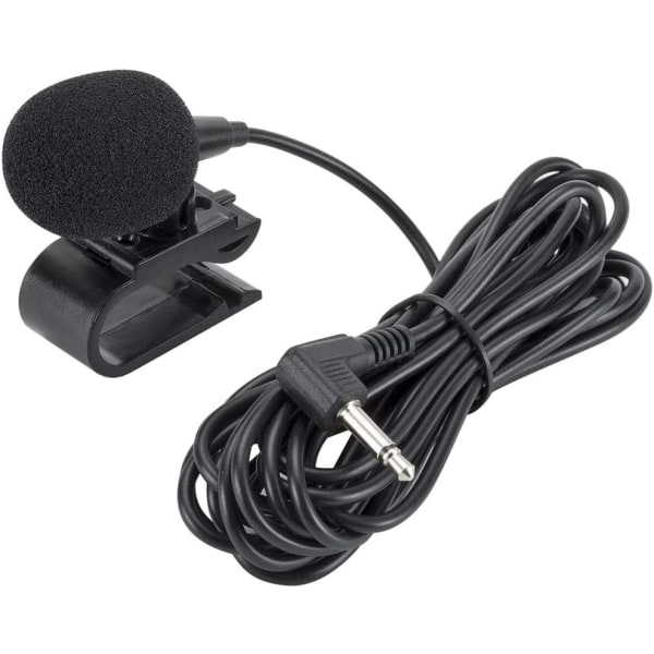 3,5 mm extern mikrofon med 3 m monteringskabelmikrofon för bil- och fordonshuvudenhet med Bluetooth aktiverad stereo, radio, GPS och DVD (1 st, svart)