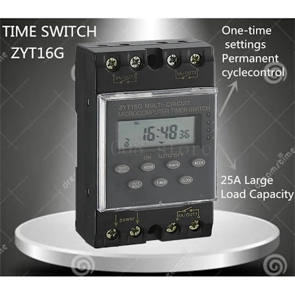 ZYT16G -3A 220VAC 25A Mikrotietokone Digitaalinen Kello Ohjelma Kellon Ohjain Kello Ohjelmoitava kg316t AJASTINKYTKIN T200605