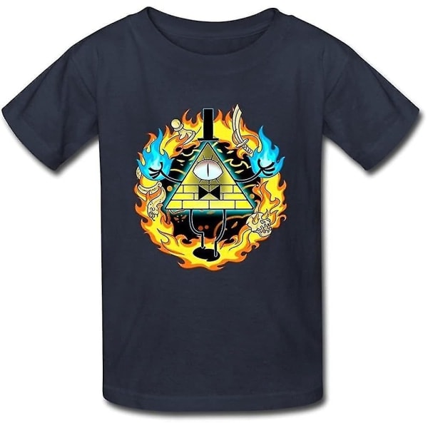 Flycro Kids roliga Bill Cipher Gravity Falls T-shirt Marinblå S