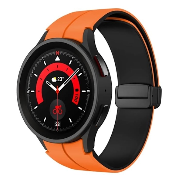 Galaxy Watch 6/6 Classic (44/40/47/43mm) Armbånd - Orange/Svart 50