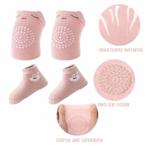 Baby Kravle Anti-Slip Knæstrømper Småbørn og Baby Kravle M - Perfet