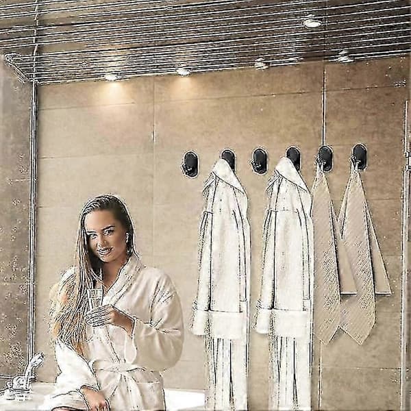 Self-adhesive towel hooks for heavy-duty wall hanging, bathroom, kitchen, tiles, mirror, no tools etc.