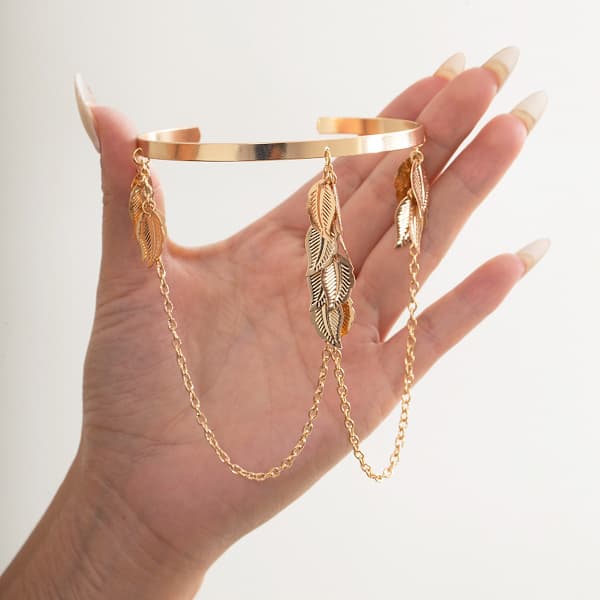 Boho Arm Armbånd med Utformet Bladdesign Arm Smykker