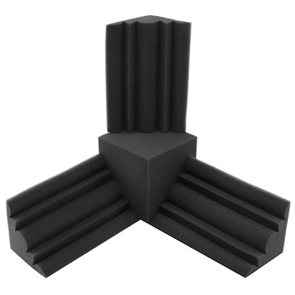 TS-4st/set Akustikskum 1st 15x15x15cm Fyrkantig Ljudisoleringsskum+3st 12x12x24cm Basfälla Vägg F