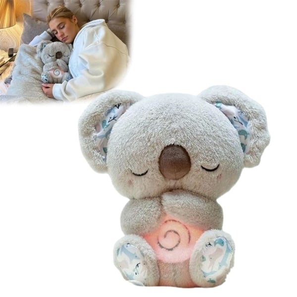 Soothing Koala Bear, Sleeping Otter, Anxiety Relief Koala, Breathing Otter, Portable Plush Toy with Music, Light and Rhythmic Breathing Exercise - Xin