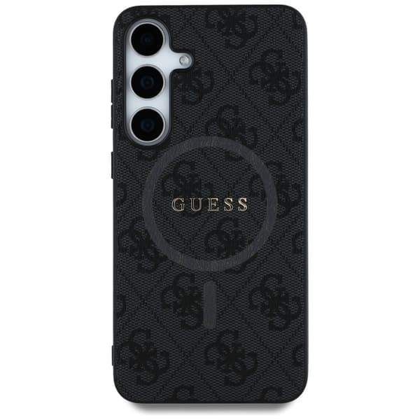 TS-Guess Läderfodral med MagSafe för Samsung Galaxy S25 med klassisk logotyp - Svart