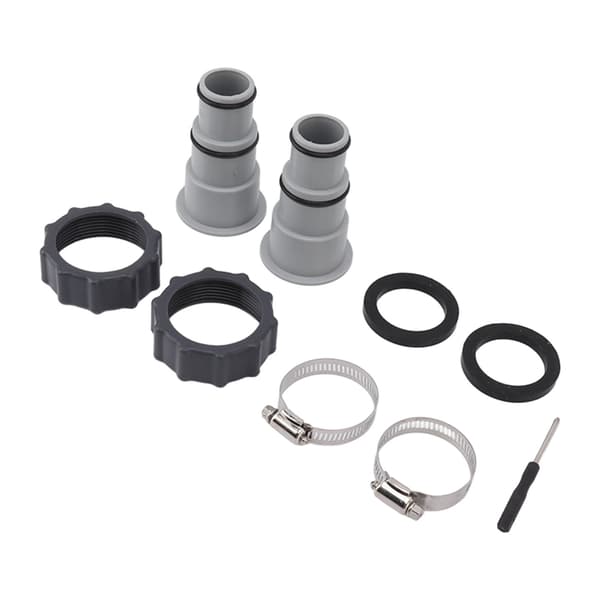 2 Pcs Pool Hose Adapter with Collar Replacement Threaded Connection for Intex Fit ARU Pump