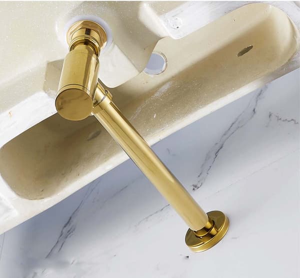 Håndvask Sifon Afløbsfitting, Titanium Guld Poleret Messing, 1 1/4\" Rund Flaske P-fælde Sæt