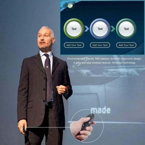 Trådløs presentasjonspenn, USB-presentasjonspenn PowerPoint-presentasjonspenn for Keynote/PPT/Mac/PC