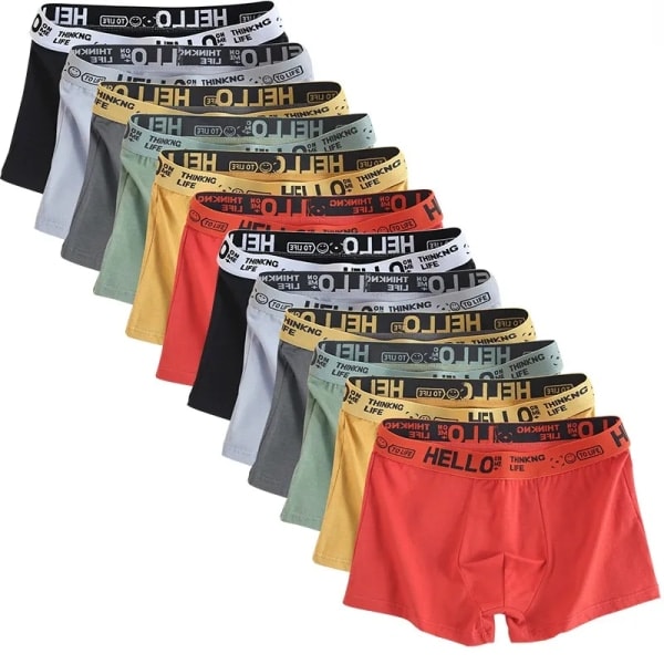 6 stk Herreundertøy Herre Bomullsboxershorts Herre Rene Herre Truser Shorts Pustende Boxere Komfortable myke Pluss størrelse Blandet farge XXXL 75-85kg