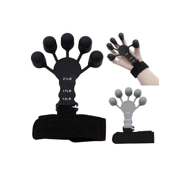 TS-Finger Trainer Handtränare Justerbar Fingersträckare Silikon Handstyrketränare Finger Exte