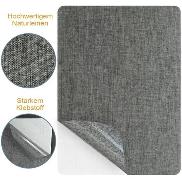2 stk. selvklæbende lapper til tekstilreparation - Mørkegrå - Til sofa, telt, møbler, autostol - 20 x 28 cm