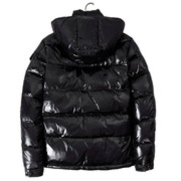 Herr Vinter Kort Blank Blank Krave Vandtæt Hætte Dunjakke Sort Sort black black L