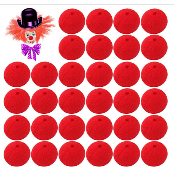 Røde Svampenæser, 30 stk. Røde Klovnenæser, Halloween Kostume, Svampebold Rød Klovnenæse, Egnet Til Udklædning På Halloween Røde Næsedag