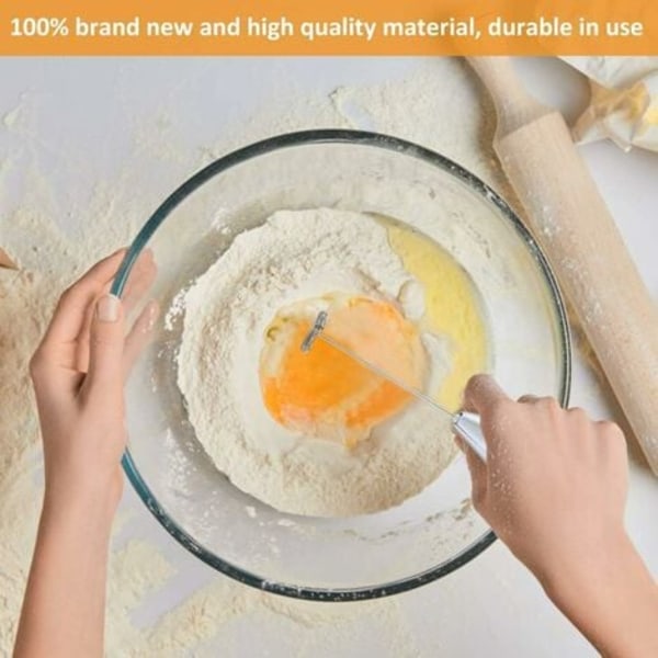 TS-Elektrisk melkeskummer, skummermikser i rustfritt stål, non-stick for eggvisping, batteridrevet