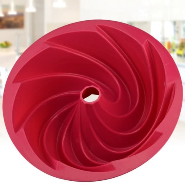 Spiralformet bakeform Sukkerbrødform Silikonform Kakeform Lilla/Rød flerfarget
