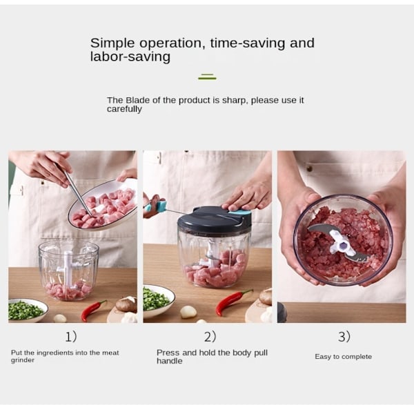 Manuell Grönsakshackare Blender Mixer Matberedare