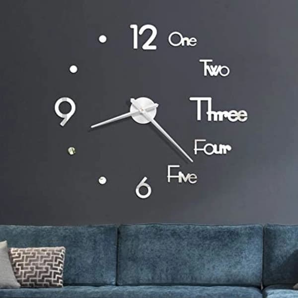 DIY 3D Seinäkello Moderni Design Seinäkello 3D Peilitarra
