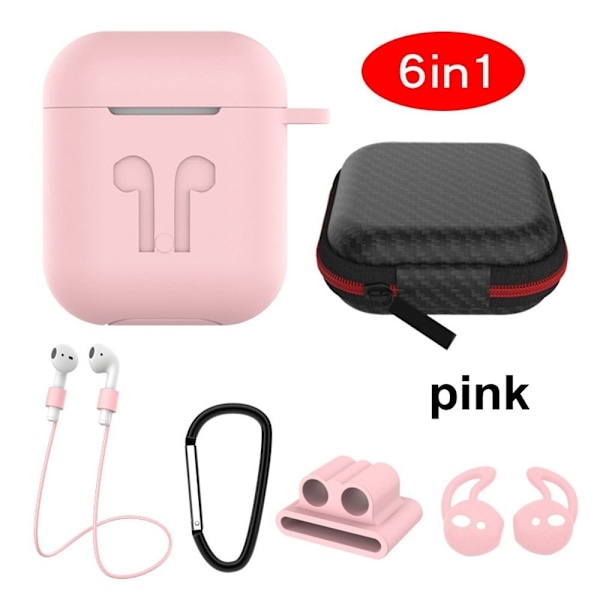 6 kpl / setti Kuulokkeiden suojakotelopidike PINK