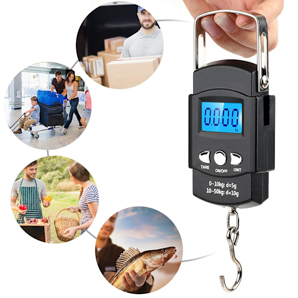 TS-50kg X 0.01kg Elektronisk Digital Håndholdt Mini Lommevekt 10g Bærbar Bagasje Reise Fiskevekt