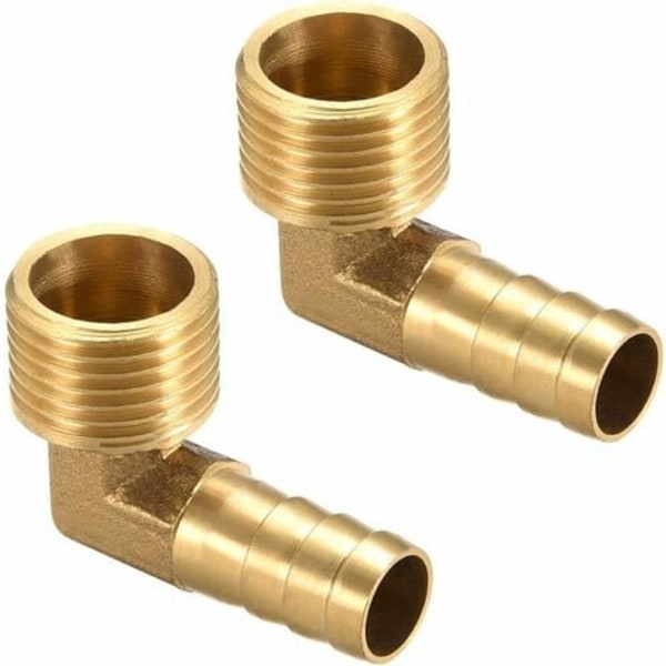 TS-Letku Liitin Messinki 90° Kulmaliitin 12mm Letkuliitin x1/2\" G Uros Letku 2kpl