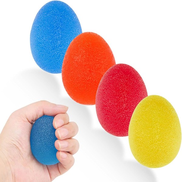 4 stk. gel håndbolde, håndterapi, klemmebold, stressbolde, fingerhåndled til gigt, håndgrebsforstærkning og stresslindring
