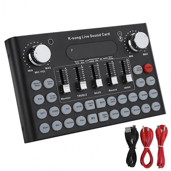 F007 Lydkort, til streaming Ce Tand Usb-mikrofon Lydmixer, musikindspilning på mobil computer til pod