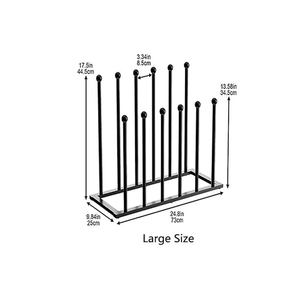TS-40.6 X 25cm Metallinen Kenkäteline, Vapaasti seisova säilytysteline, Tilaa 4/6 parille, Musta
