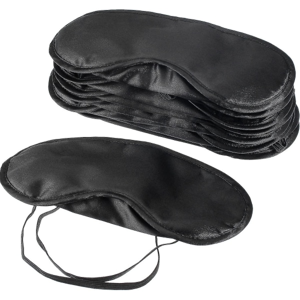 10-pack Ögonmask Cover Ögonbindel Cover med näsdyna, svart Qucyy-present