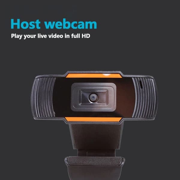 720P Højopløsnings Computerkamera 5 Millioner Pixels Indbygget Mikrofon USB Skrivebordscomputer Webcam 180° Roterbar