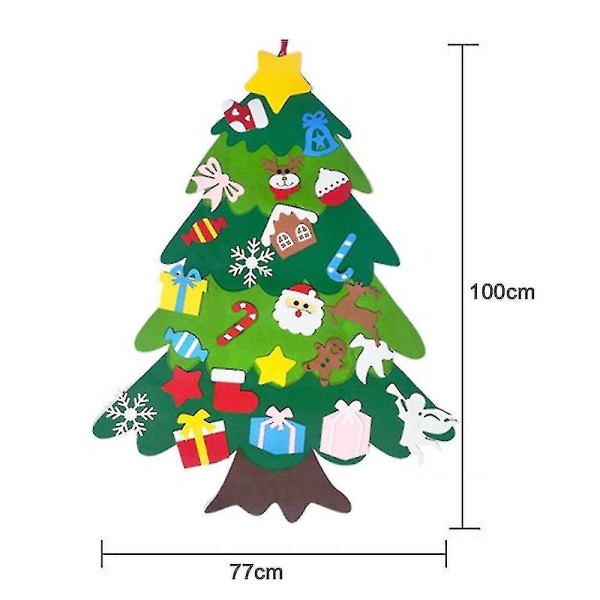 Gör-det-själv-filt julgranset set prydnader, barn vägghängande