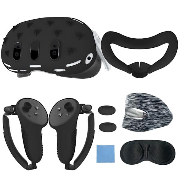 Komplett 7-delt tilbehørssæt til VR - cover, håndkontrolgreb, Rocker Cover, Face Covers, Beskyttelse Black 0.26