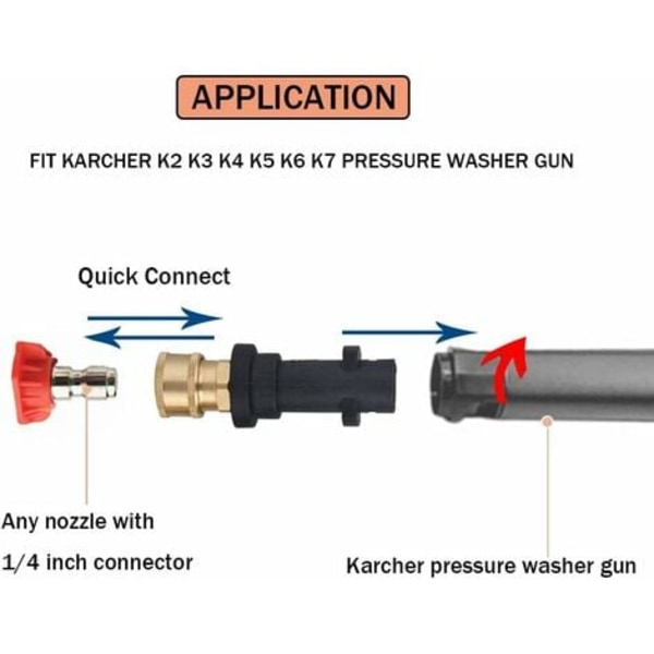 TS-Pistoladapter för högtryckstvätt med 1/4\" invändig snabbkoppling Kompatibel med K högtryckstvättar