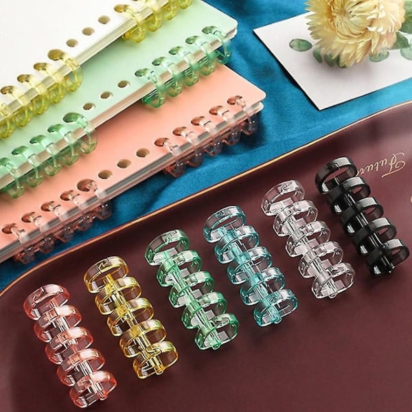 10 stk sæt 5-rings stansering 60 ark 1/2 tomme Indbindingsfarve Transparent Blackbest Shiyi - Perfet