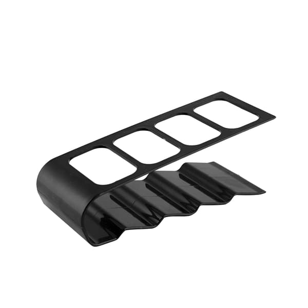 Stationary Plastic Phone VCR DVD TV Step Remote Control Holder Storage Rack Organizer (Black) 0.1