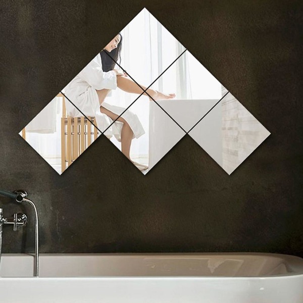 10 st Spegel väggdekaler Kakel Klistermärken Väggkonst Väggdekaler Självhäftande plattor 15x15cm