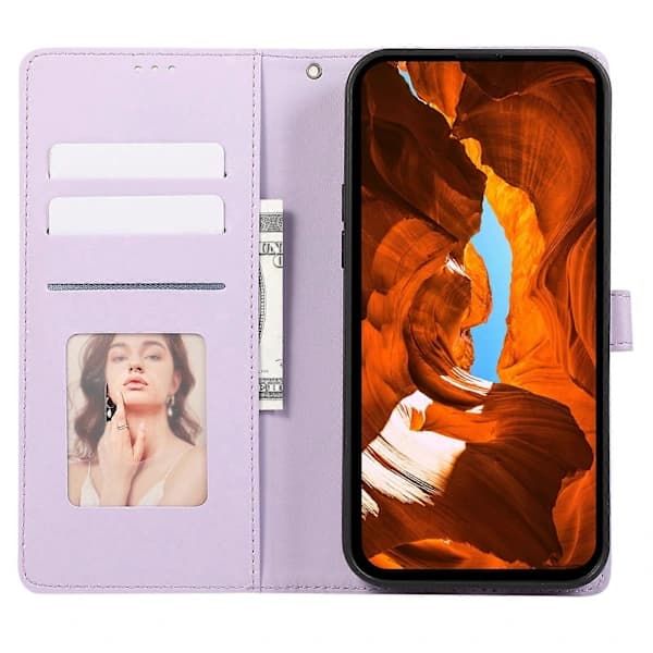 For iPhone 15 Pro Case Spliced Embossed Rhombus Shockproof Leather Phone Cover
